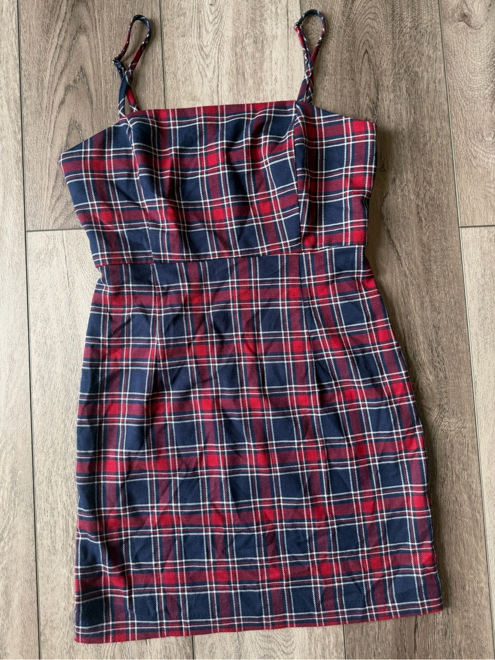 Forever 21- Vintage Y2K Navy Plaid Spaghetti Strap Mini Dress- Ole Miss Tailgate